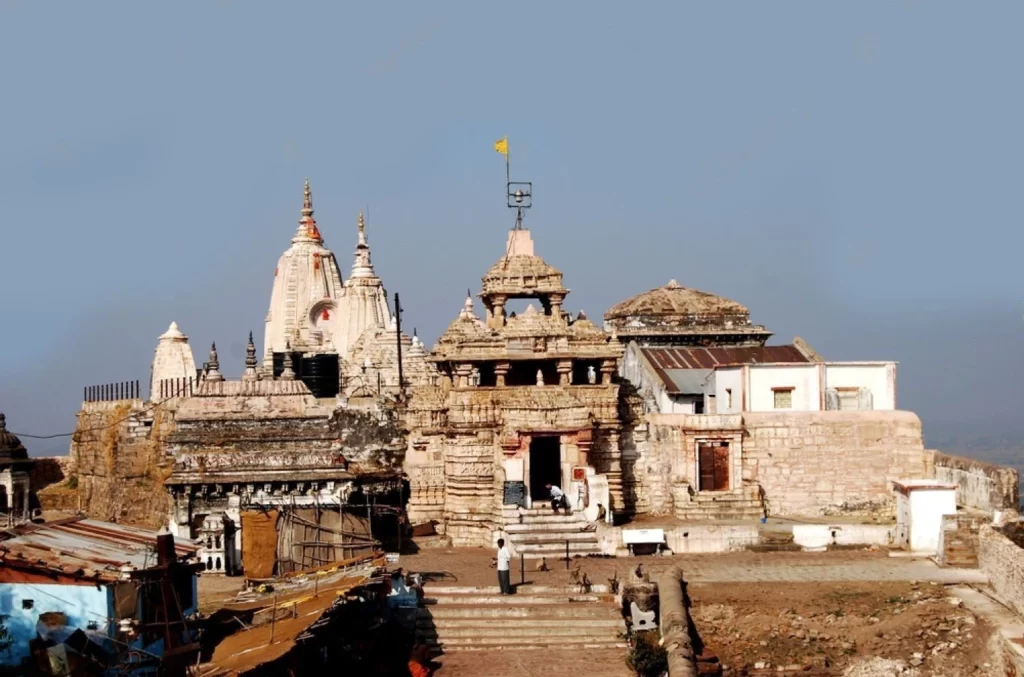 Unidentified pilgrims visit to Historic hindu Temple in village Ramtek near Nagpur.