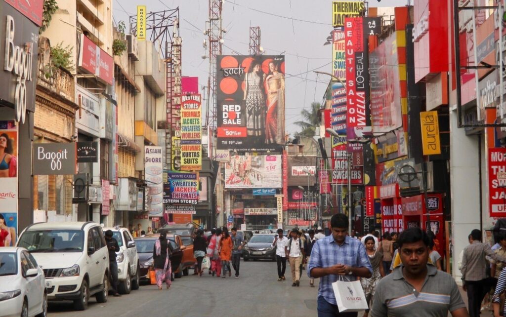  Commercial street in Bangalore