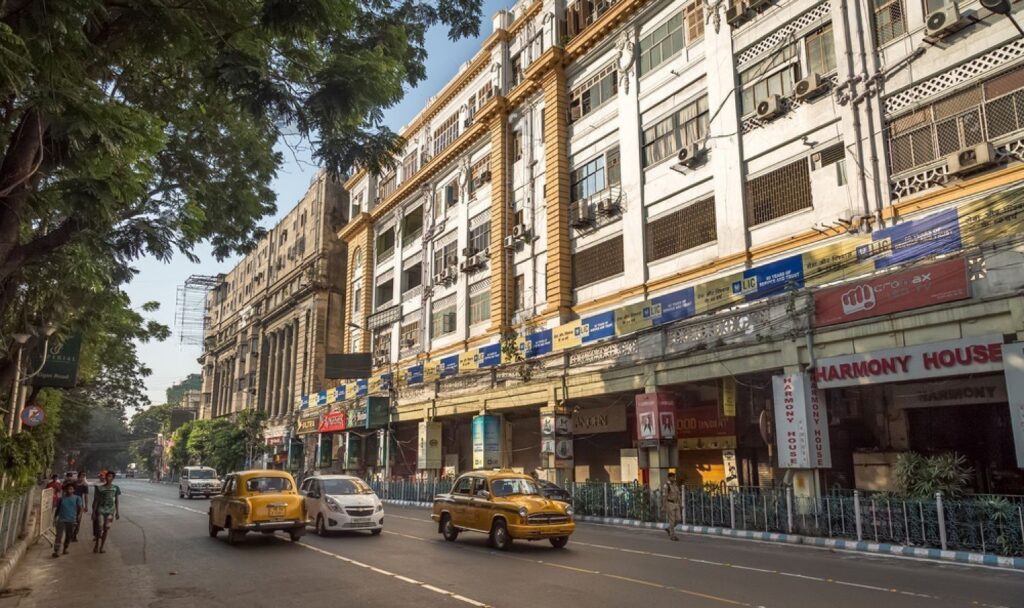 Vintage colonial buildings at Park Street Kolkata