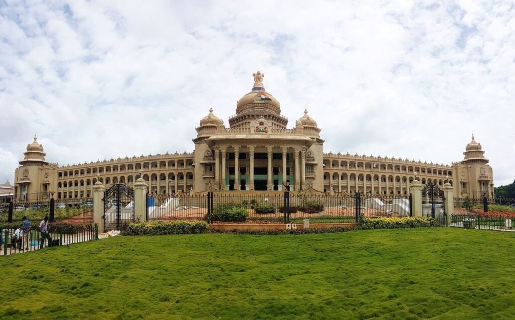 Panoramic view of Vidhana Soudha the Bangalore State Legislature Building, Bangalore, India