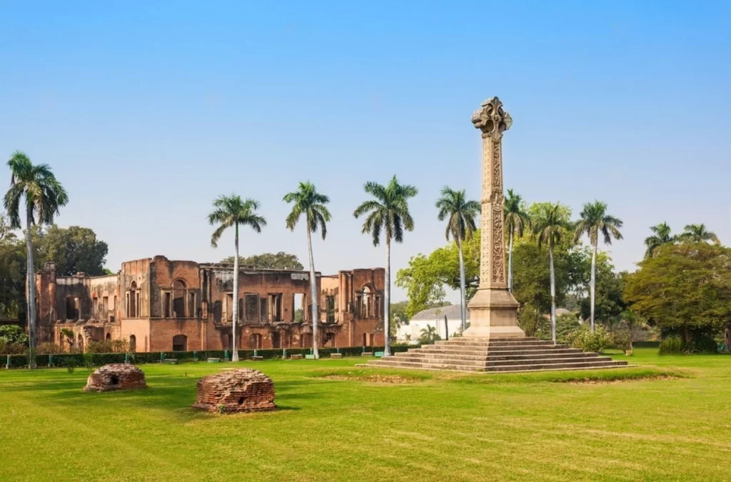 Museum and the High cross Sir Henry Lawrence Memorial at the British Residency in Lucknow, India