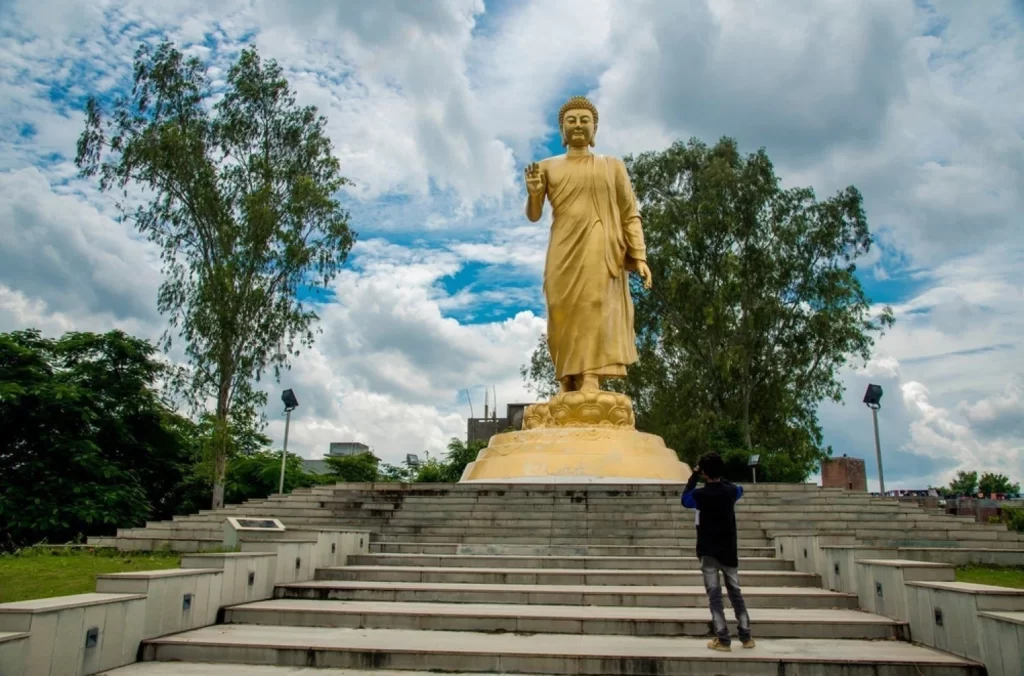 Giant Statue of Buddha at Nagaloka. Nagaloka is a Buddhist training and conference center located in Nagpur