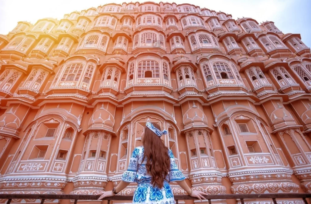 Young Woman during Sunset at Hawa Mahal, Jaipur